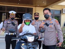 Polres Tanjungbalai Serahkan Hadiah Sepeda Motor Pada Peserta Vaksinasi AKABRI 2021