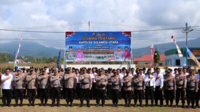 Kunjungi Polres Bolaang Mongondow Utara, Kapolda Sulut Letakkan Batu Pertama Pembangunan Pos Jaga dan Panen Jagung